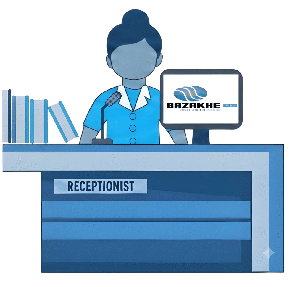 Animated reception on a desk