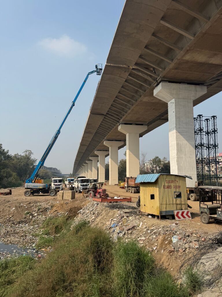 civil engineers working on construction of a bridge